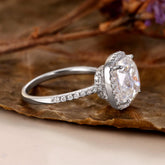 LILIBET Cushion Cut Moissanite Engagement Ring Half Eternity Halo Promise Ring
